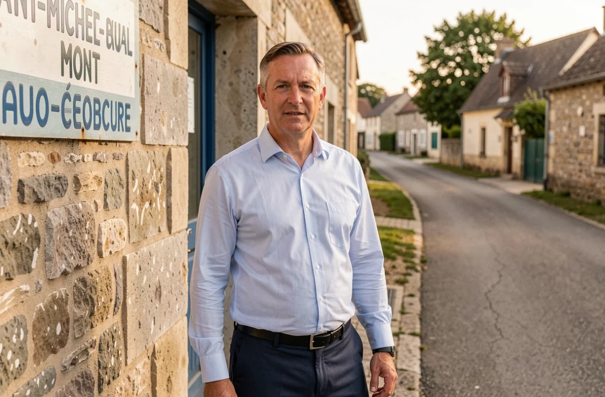 Moniteur de l'auto-école Clochard Patrick devant son établissement à Saint-Michel-Mont-Mercure