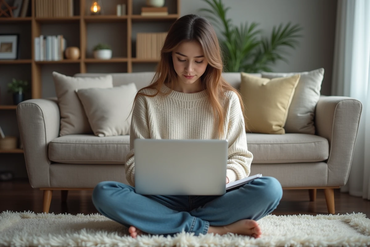 Jeune femme vérifiant sa police d