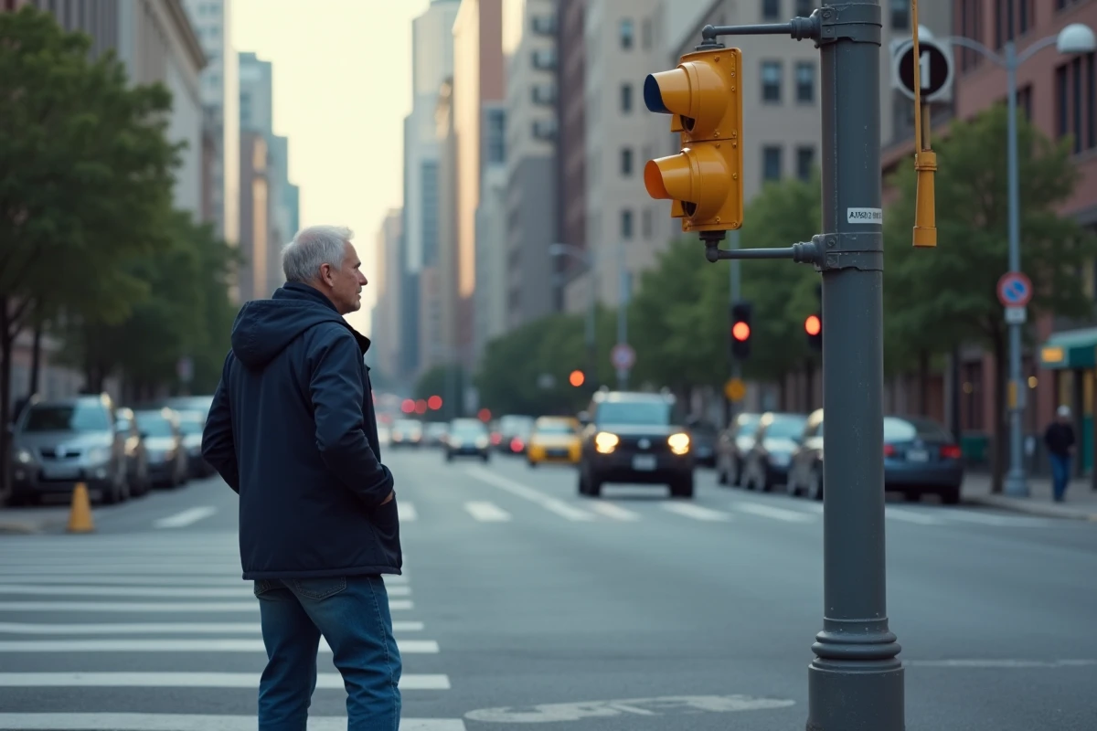 Feu de circulation avec lumière orange clignotante : le phénomène expliqué
