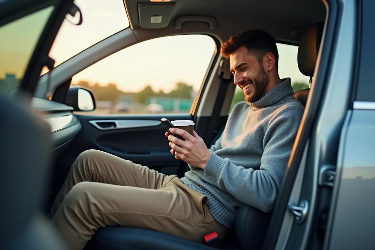 Jeune homme relaxant à côté d