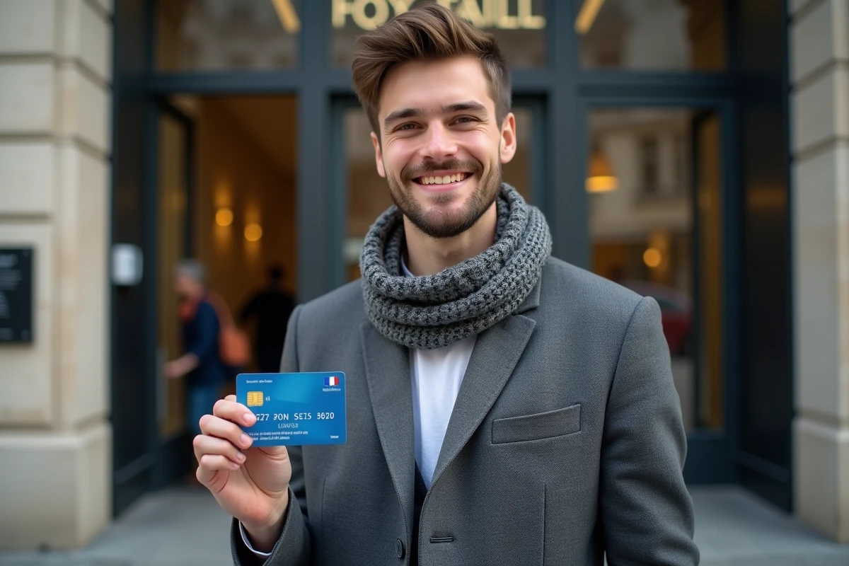 Jeune homme montrant sa nouvelle licence de conduire